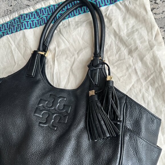 Black Leather Thea Tote - Picture 5 of 6